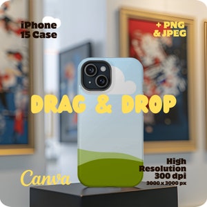 Drag and Drop iPhone 15 Mockup, Phone Mockup, Phone Case Mockup, Iphone Case Mockup Psd + Png + Jpg