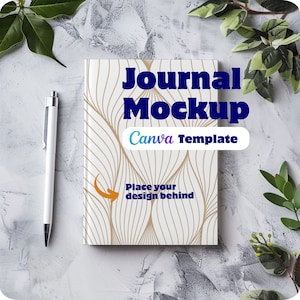 Journal Mockup Hardcover, KDP Journal Template Canva, Notebook Mockup, Book Mockup Template