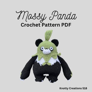 Mossanda Crochet Pattern, Palworld PDF Pattern, Digital ONLY, English Pattern, Unique Amigurumi, DIY Crochet Pattern, Panda, Moss