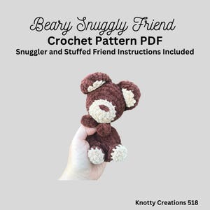 Beary Snuggly Friend, modello all'uncinetto, animale di peluche, coccoloso, download PDF per amigurumi, modello all'uncinetto unico, coccoloso, ami di peluche