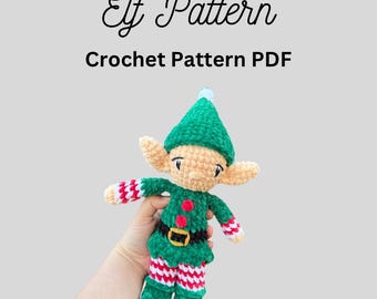 Crochet Elf Pattern, PDF Digital Pattern, Christmas Crochet, Elf, Crochet Pattern, Unique Crochet Pattern, Crochet Plushie Pattern