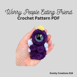 Juguete de monstruo morado de la preocupación, amigo de Halloween, animal de la preocupación, descarga PDF para amigurumi, patrón de crochet único, acurrucador, peluche de animal