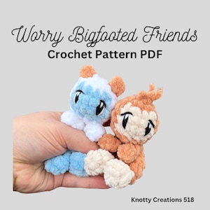 Worry Bigfoot Pattern, Yeti, Mini Crochet, Unique Crochet Pattern, Market Make,  PDF download for amigurumi, Stuffed Animal, Pocket Friend