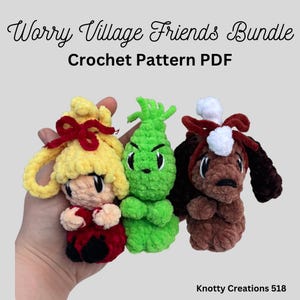 Worry Who Village Friends , Christmas, Winter, Stuffed Animal, Anxiety, Worry Animal, PDF download for amigurumi, Unique Crochet Pattern