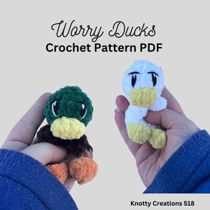 Worry Duck Pattern, Mallard, Unique Crochet Pattern, Market Make,  PDF download for amigurumi, Stuffed Animal, Pocket Friend