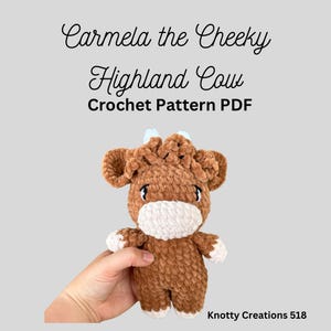 Carmela the Highland Cow-haakpatroon, brutale hooglandkoe, digitale download pdf voor amigurumi, uniek haakpatroon, hooglandkoe