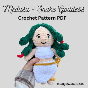 Medusa Crochet Pattern, Snake Doll Crochet, PDF Digital Download for Amigurumi, Snake, DIY Doll, Unique Crochet Pattern, Greek Goddess