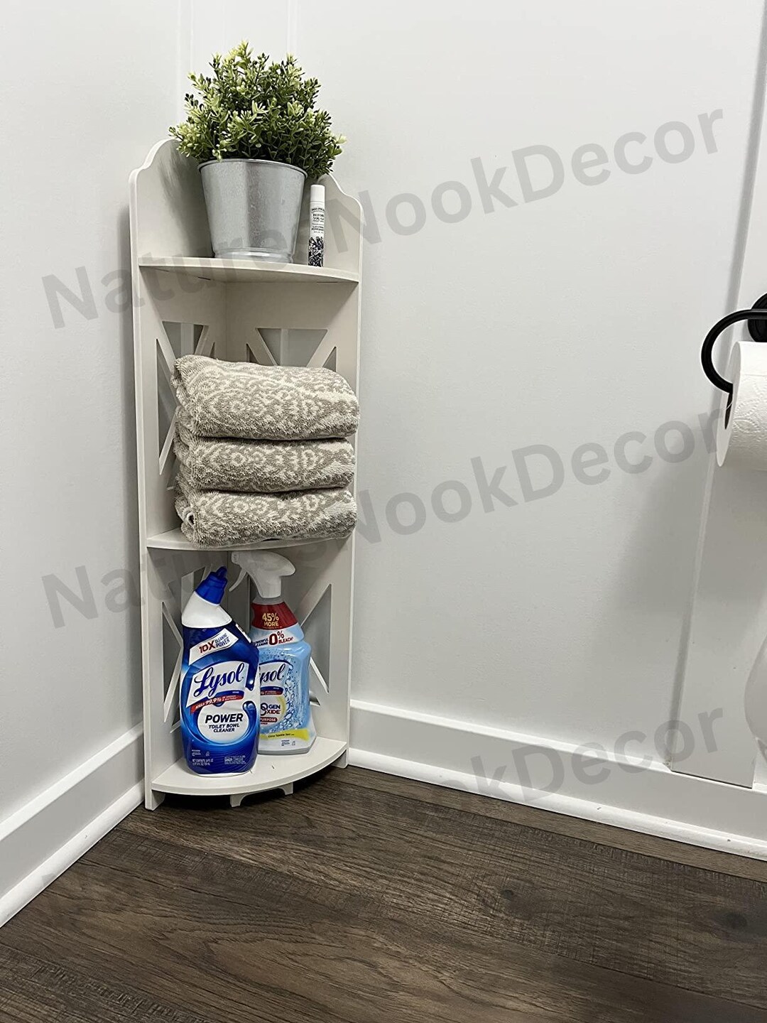 Wooden Corner Bathroom Shelves or Toilet Paper Holder | Floating ...