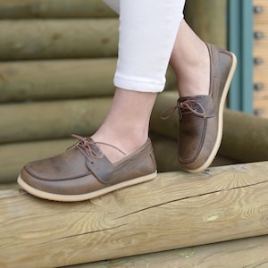 Women Barefoot Shoes, Women Earthing Shoes, Leather Wider Shoes, Women  Grounding Shoes, Zero Drop Handmade Shoes, Charm Brown