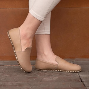 Grounding Leather Barefoot Shoes for Women, Wide Toe Box, Vision Color, Zero Drop Earthing Minimalist Shoes