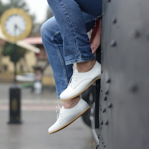 Men Barefoot Oxford Shoes, Handmade Zero Drop Personalized Shoes, Nebula White image 2