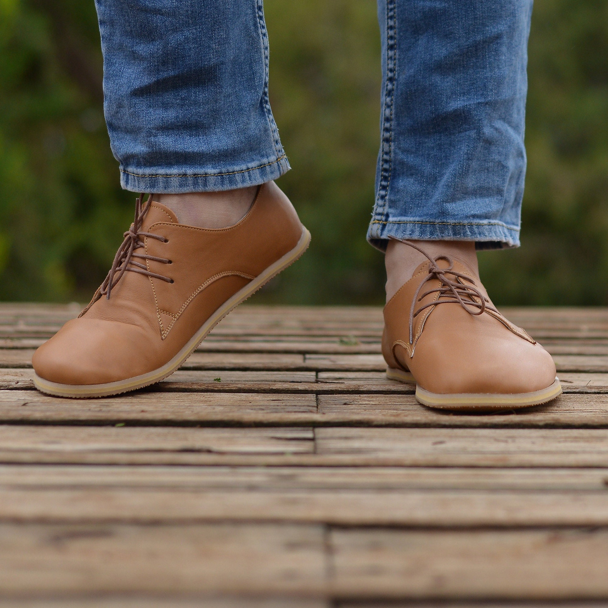 Berefoot Men Shoes, Zero Drop Leather Handmade Oxford Shoes