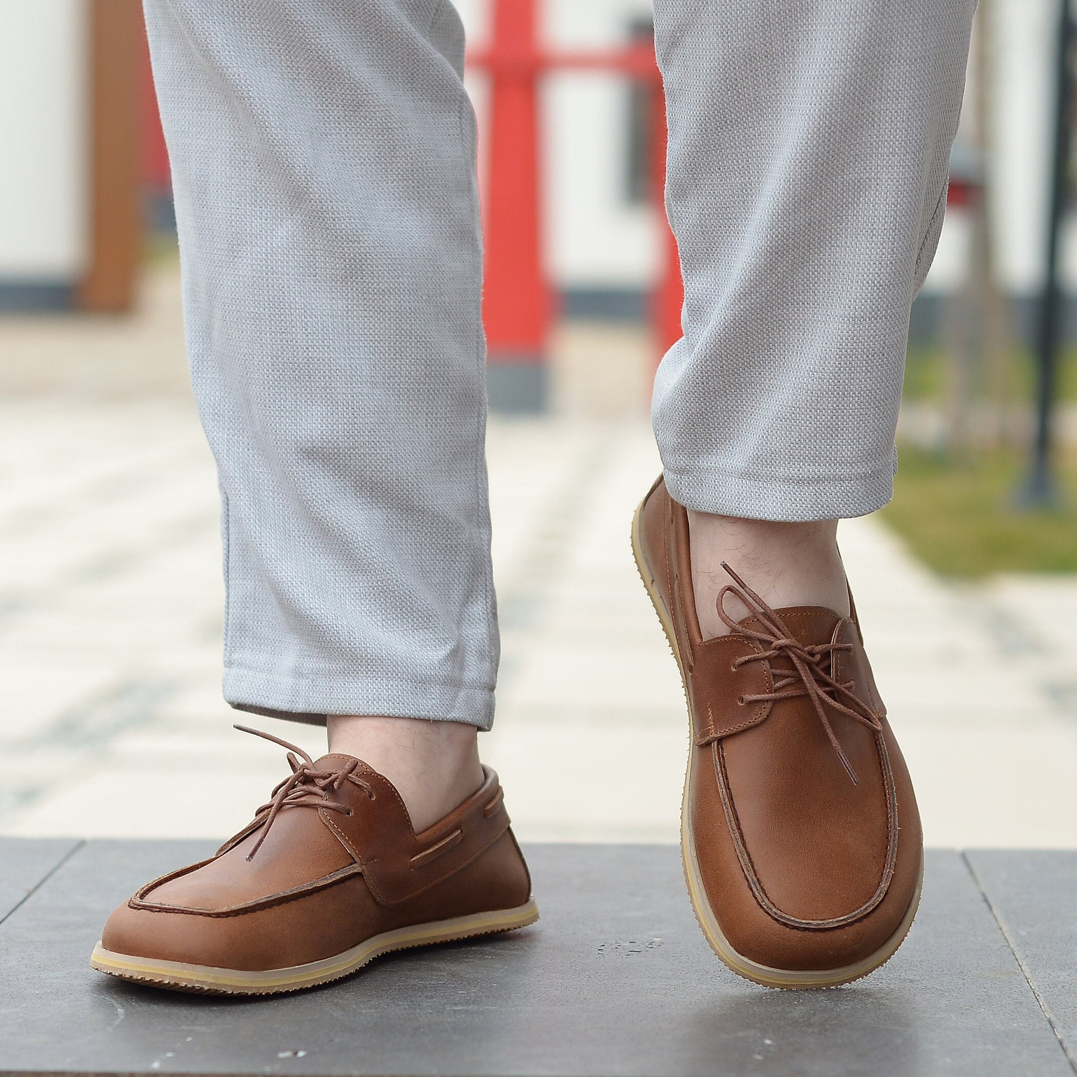 Men Handmade Leather Barefoot Shoes, Wide Toe Box Custom Lace-Up Zero Drop Footwear