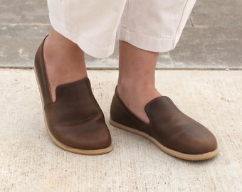 Women Barefoot Shoes, Leather Handmade Shoes, Minimalist Zero Drop Wider Shoes, Women Comfortable Footwear, Charm Brown