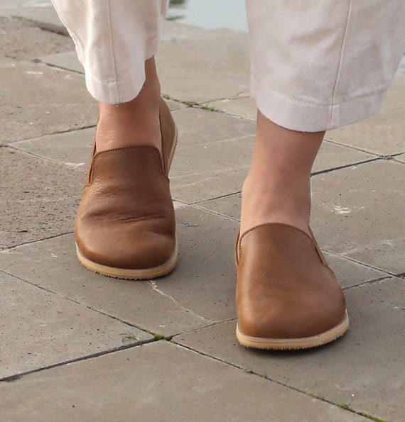 Chaussures pieds nus pour femmes bouts larges minimalistes chaussures zero goutte faites main chaussures en cuir pour femmes marron automne Etsy France