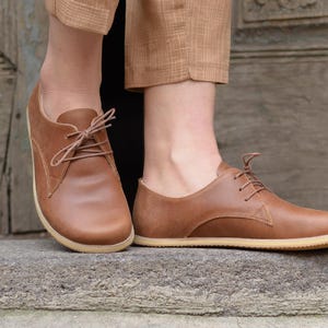 Handmade Leather Barefoot Shoes: Wide Toe Box, Zero Drop - Earth Brown