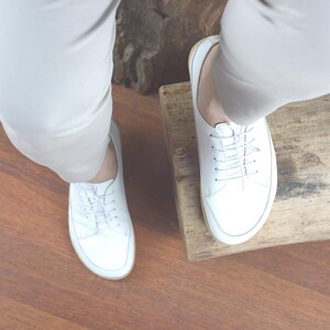 Men Leather Sneakers, Wide Toe Box, Zero Drop Barefoot Shoes, Nebula White image 12
