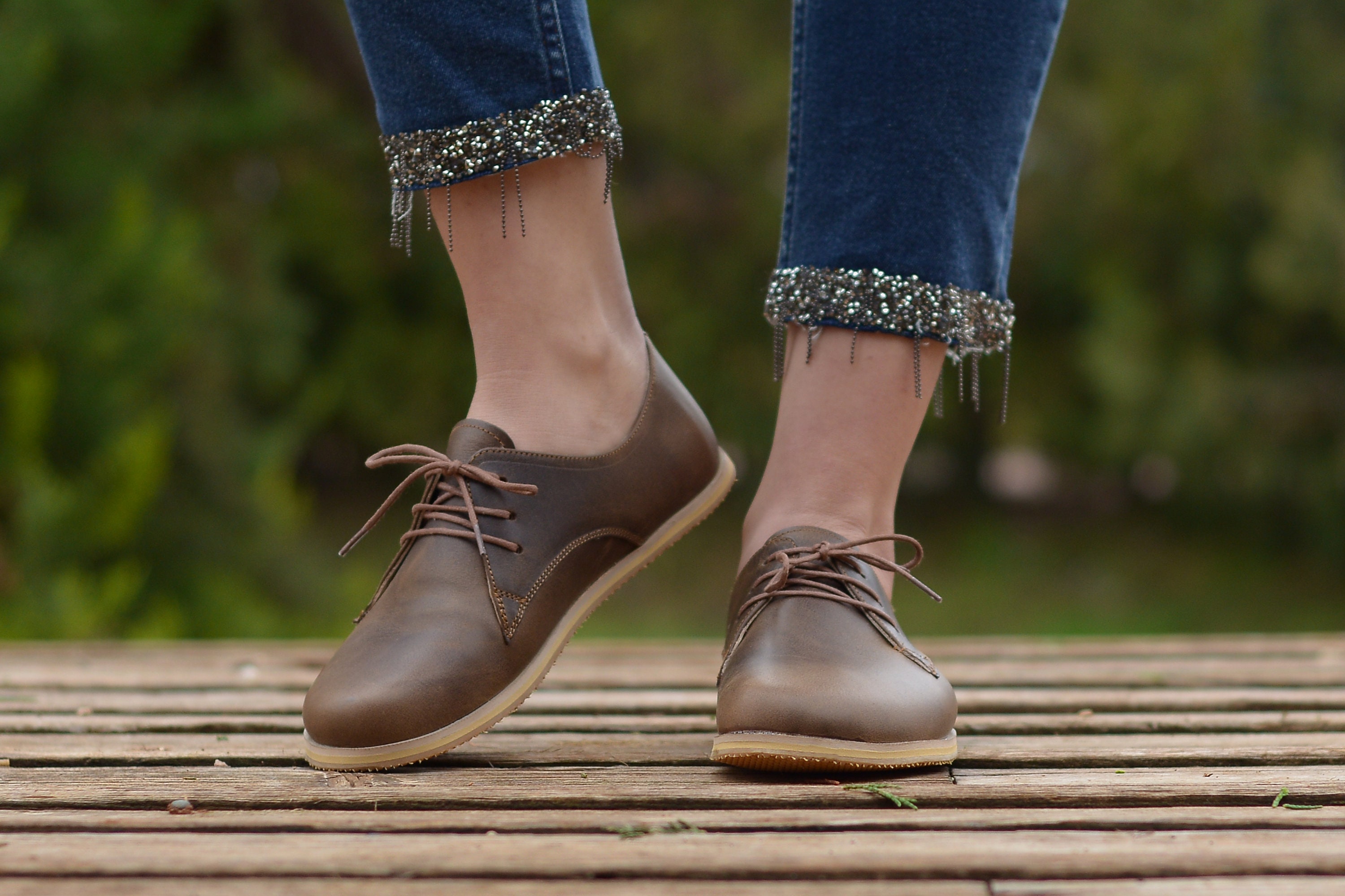 Women Oxford Shoes, Handcrafted Women Barefoot Shoes, With Minimalist ...