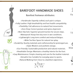 Chaussures pieds nus pour femmes, Chaussures minimalistes personnalisées faites main sans chute, Chaussures en cuir à bout large, Mocassins pour femmes, Blanc nébuleuse image 10