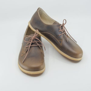 Women Oxford Shoes, Handcrafted Women Barefoot Shoes, With Minimalist Design, Ladies Women, Charm Brown image 7