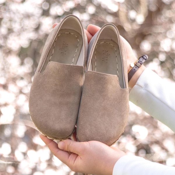 Women Leather Barefoot Shoes, Wide Toe Copper Rivets Earthing Shoe