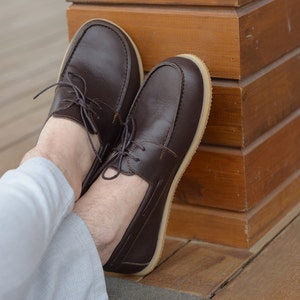 Handmade Leather Barefoot Oxford Shoes - Amerikano Brown