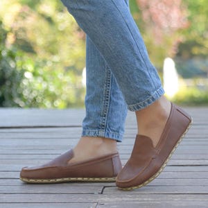 Women Barefoot Shoe, Grounding Shoes Women, Earthing Grounded Shoe, Leather Shoes Women, Zero Drop Wider Shoes, Earth Brown