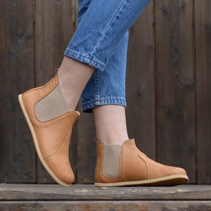 Damskie botki, damskie botki Chelsea, botki do kostki, buty z gładkiej skóry Zero Drop, szeroka puszka na palce, minimalistyczny tropikalny kokain