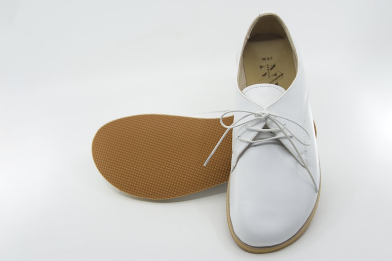 Men Barefoot Oxford Shoes, Handmade Zero Drop Personalized Shoes, Nebula White image 7