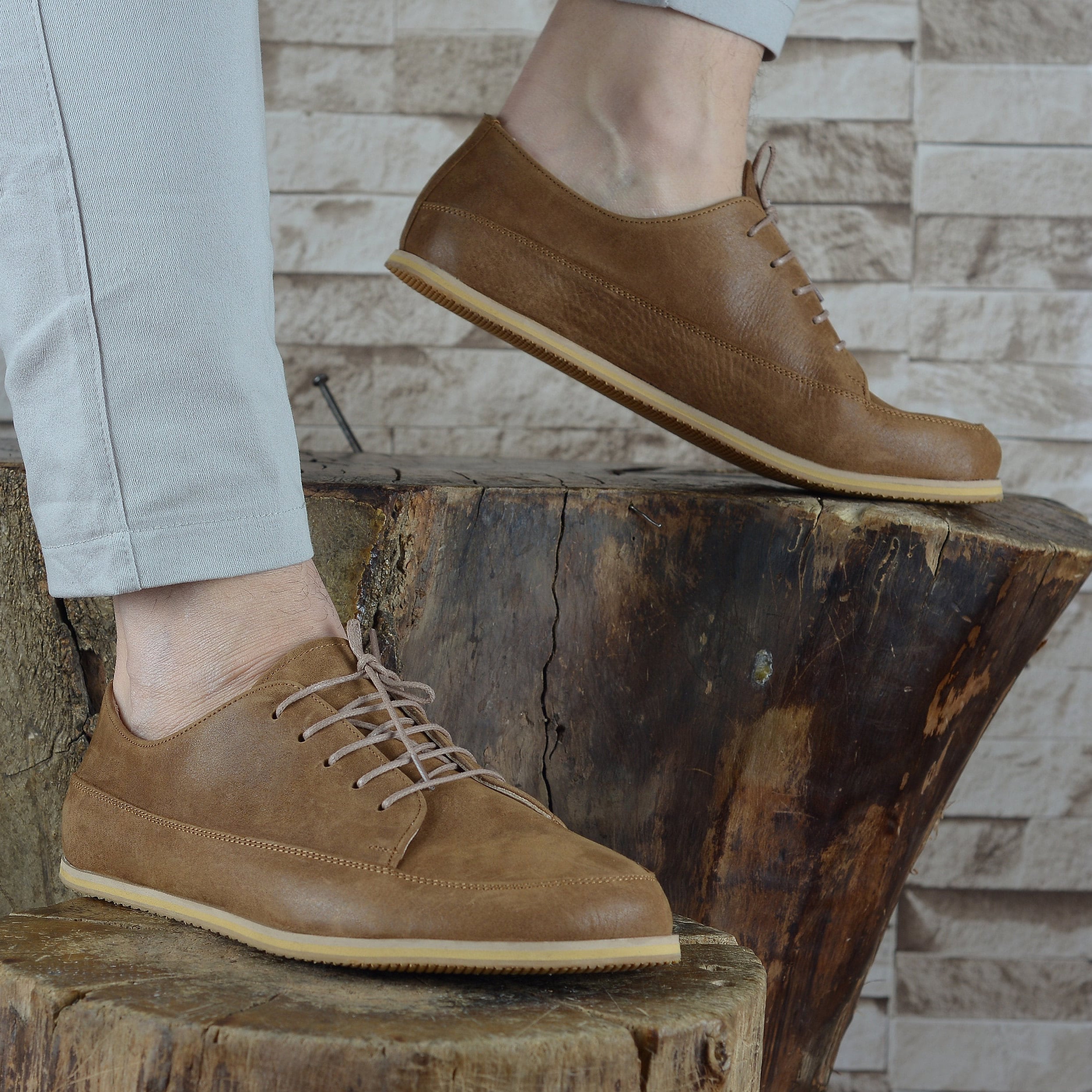 Men Barefoot Shoe, Leather Men Shoe, Men Custom Sneaker, Minimalist Men Shoe, Zero Drop Wider Shoe, Men Oxford Shoe, Dress Shoe, Fall Brown