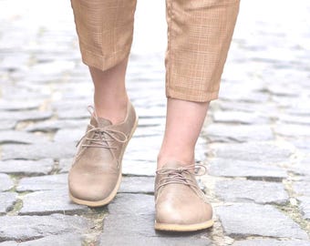 Women Leather Barefoot Shoe, Wide Toe Zero Drop Grounding Shoe, Smoky Vision