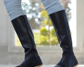 靴 Ecoleather Long Boots Handmade Leather Barefoot Boots: Women's Zero Drop Long Boots - Etsy