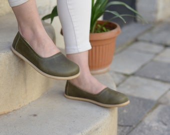 Handgefertigte Lederschuhe Zero Drop Schuhe: Breite Zehenbox Barfuß Ballerinas