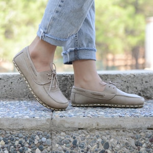 Natural Leather Barefoot Shoes Wide - Women Grounding Footwear - Zero Drop Design - Eco-Friendly -  Comfortable, Smoky Vision