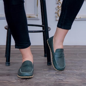 Barefoot Shoe Leather, Grounding Shoes Women, Earthing Grounded Shoe, Barefoot Shoes Women, All Leather Shoes, Grass Green