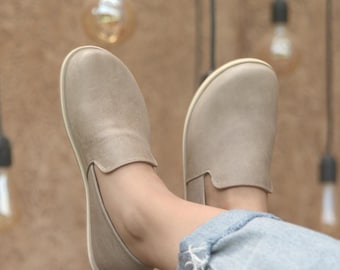 Women Grounding Barefoot Shoes, Leather Wide Toe Box Grounded Shoe