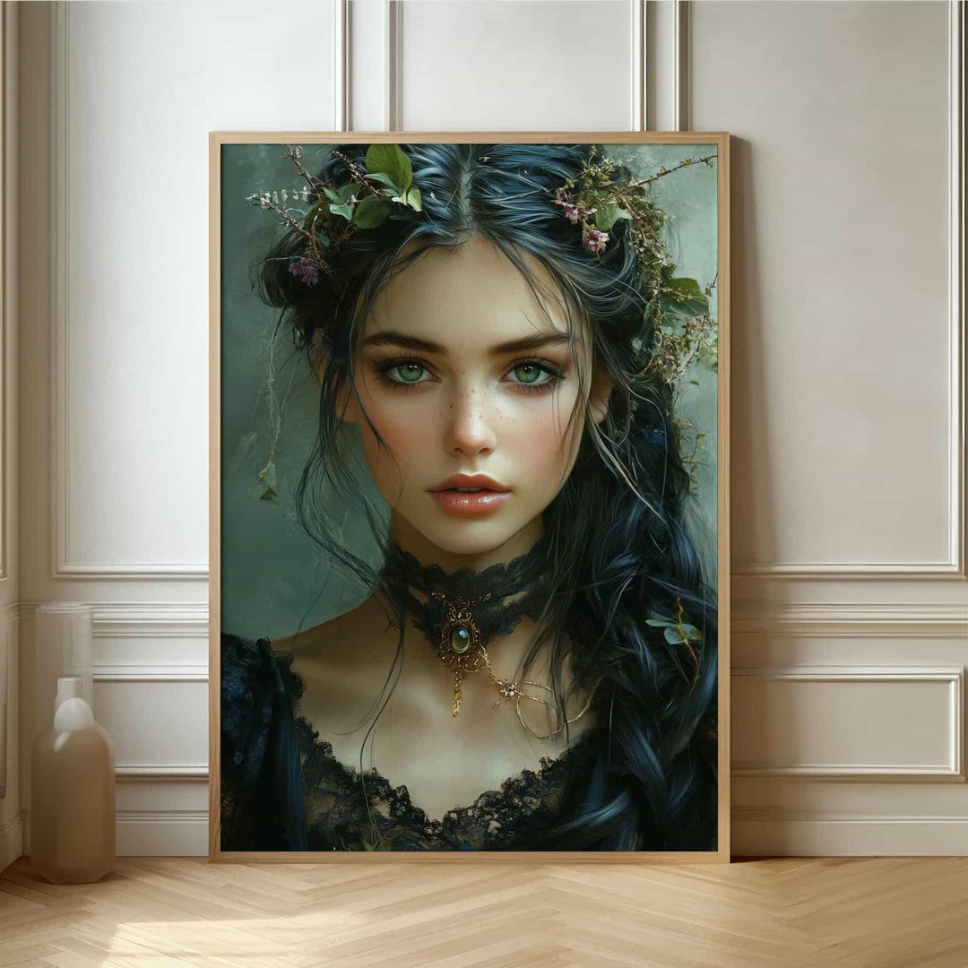 Mystical Woman Portrait Poster - Fantasy Art Print for Wall Decor - Etsy