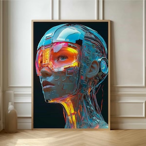 Futuristic Cyberpunk Art Poster - Sci-Fi Surrealism for Modern Decor