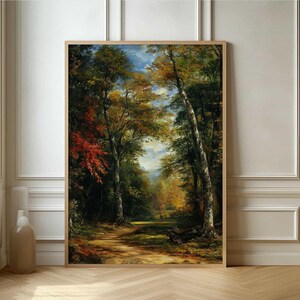 Serene Forest Path Poster - Beeindruckende Natur Ölmalerei Kunstdruck