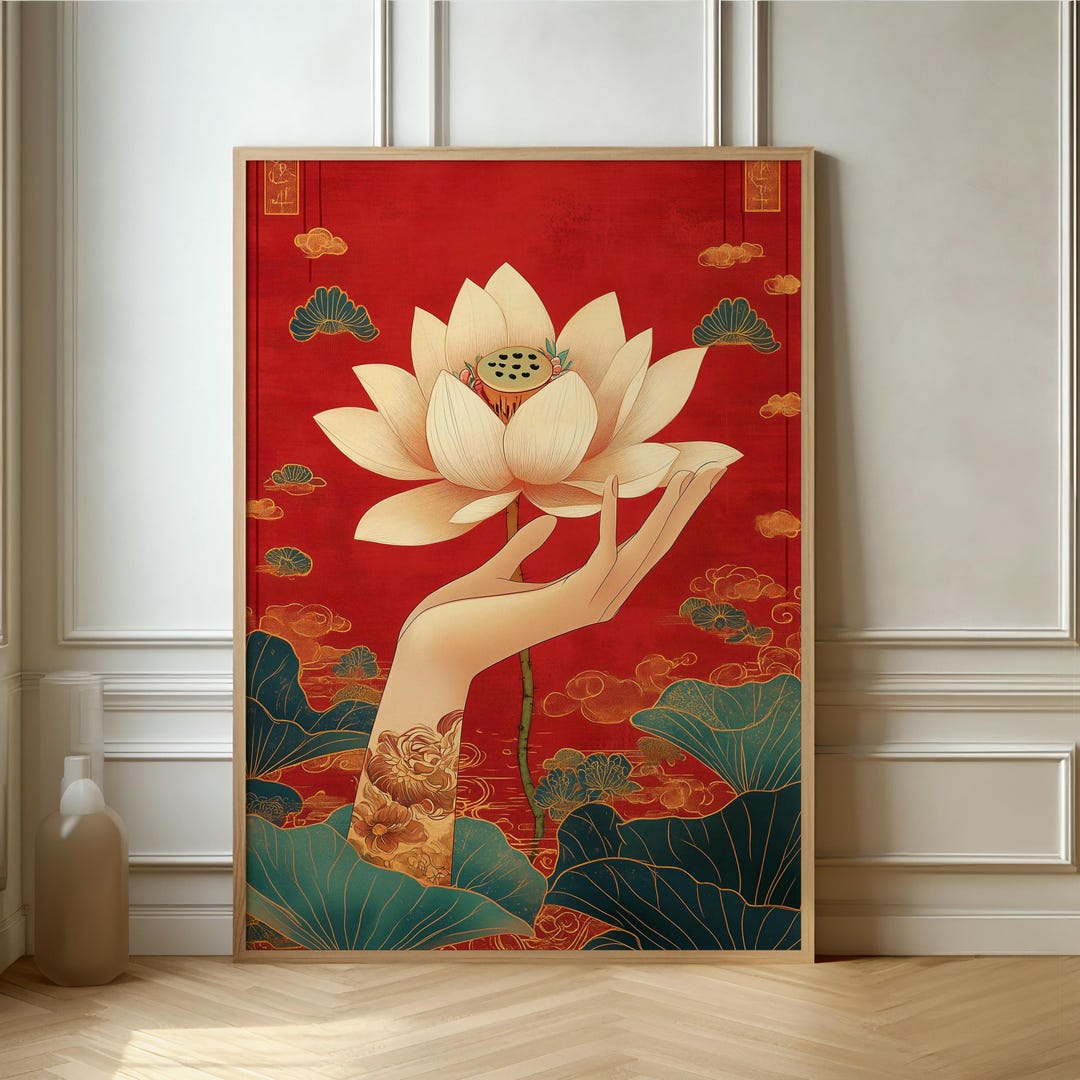 Zen Lotus Flower Art Print – Asian Meditation Home Decor - Etsy