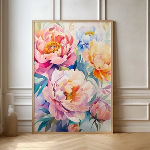Exquisite Flower Art Poster - Beautiful Watercolor Floral Design for Wall Decor