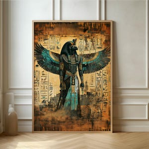 Majestic Anubis Artwork - Beautifully Illustrated Egyptian Deity Print for Cultural and Historical Enthusiasts