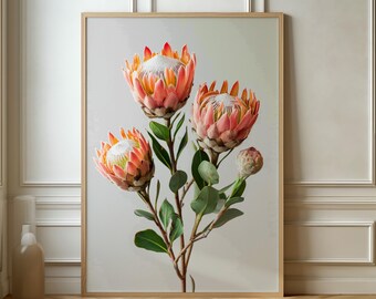 Protea Floral Print – Vibrant Botanical Wall Art
