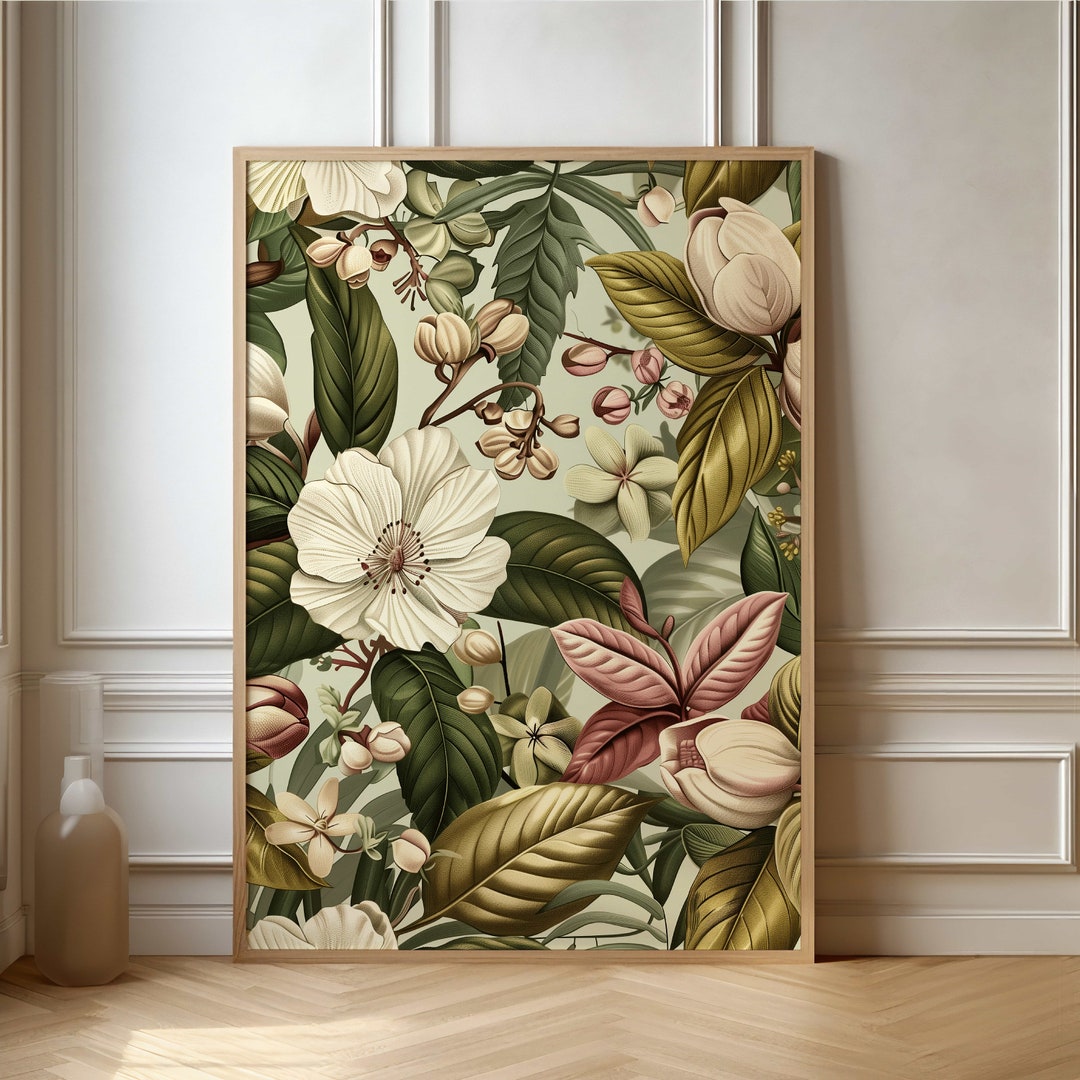 Vintage Floral Botanical Print – Elegant Nature Wall Art - Etsy
