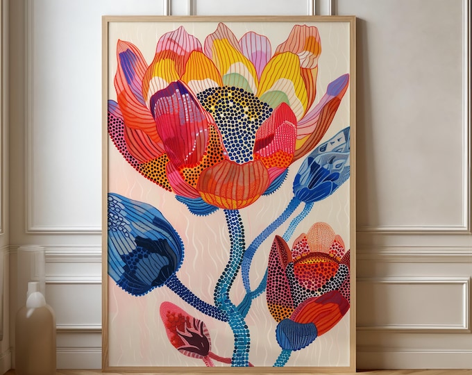 Eye-catching Abstract Botanical Poster - Colorful Modern Wall Art