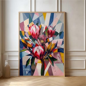 Vibrant Abstract Floral Poster - Modern Colorful Art Print for Stylish Home Decor