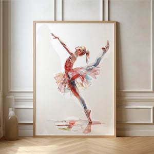 Watercolor Ballerina Poster - Dance Art Print for Living Room Decor