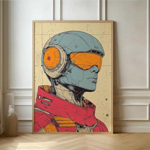 Retro Sci-Fi Spacesuit Poster - Vintage Futuristic Art Print