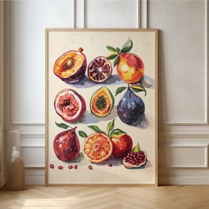 Poster d&#39;art de fruits tropicaux - Impression de cuisine décorative pour les amateurs de cuisine