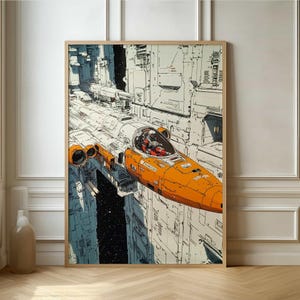 Vintage Spacecraft Exploration Poster - Retro Futurism Art Print